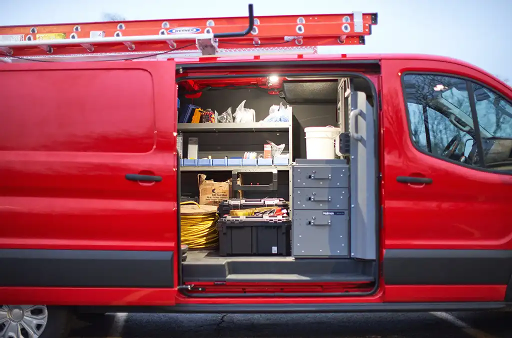 side view of commercial van