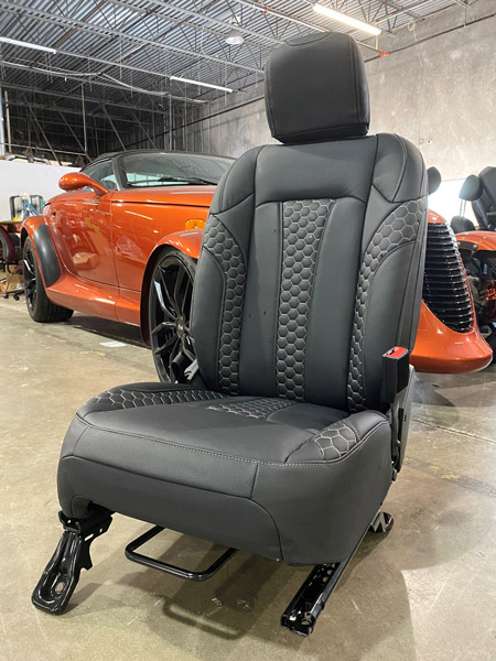 Black custom car seat